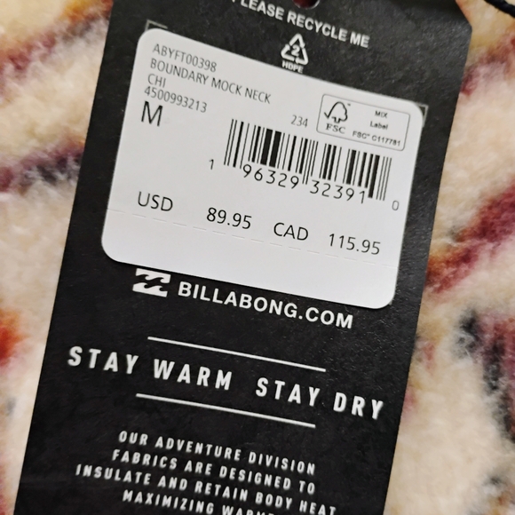 BILLABONG NEW Boundary Mock Neck Fleece - Picture 13 of 15